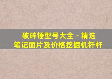 破碎锤型号大全 - 精选笔记图片及价格挖掘机钎杆